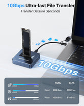 ACASIS NVME SSD Reader Adapter, Aluminium Alloy Housing Fast Heat Dissipation, NVME to USB Docking Station, M.2 SSD to USB Adapter 10Gbps, Support M.2 (M Key) NVMe SSD and (B+M Key) SATA-Based SSD